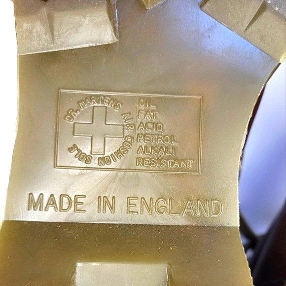 Dr. Martens Vintage England made brown leather 8338 Grunge lace up 8 hole Boot - Picture 7 of 11